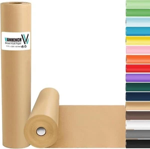 Brown Kraft Paper Roll 17.8" x1200" (100') Crafts Gift Wrapping Packing Shipping - Picture 1 of 7