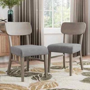 Livano Gray Fabric Cushioned Dining Chair (Set of 2) - Picture 1 of 8