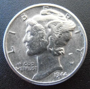 1944 D Mercury Silver Dime (44DUM1) - Picture 1 of 3