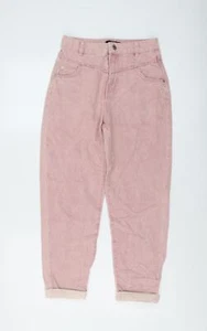 Pantalones de mezclilla Bershka para mujer rosa algodón mamá talla 6 L24 en botón regular - Imagen 1 de 10