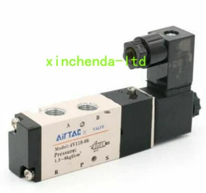 4V110-06 DC24V électrovanne pneumatique 5 voies 2 position 1/8" AIRTAC - Photo 1/6