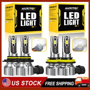 Pack4 9005+H11 LED Headlight High Low Beam Bulbs Kit Super White Bright Lamps - Picture 1 of 13