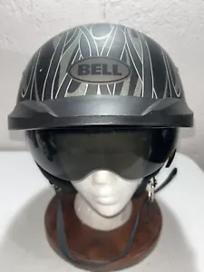 Bell Pit Boss Cruiser Helmet Large Matte Black Flames Flip Up Visor Adjustable - Bild 1 von 12
