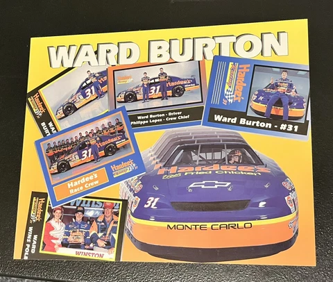 Vintage NASCAR Driver Postcard/Photo - Ward Burton Cover