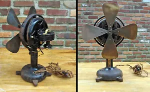 c1912 Menominee 12" Blade "SNOWFLAKE" Oscillation ELECTRIC FAN w/ FOUR TAB FEET - Picture 1 of 23
