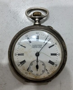 Vintage Longines Grand Prix Pocket Watch – Silver Case– For Parts or Restoration - Picture 1 of 24