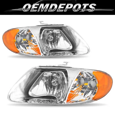 Juego de pares de faros para Dodge Caravan Chrysler Town & Country 2001-2007 Foto 1 de 4