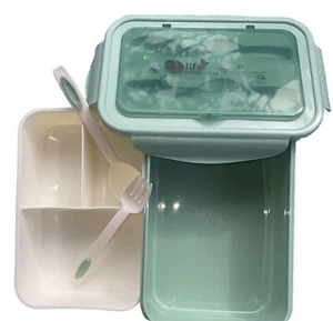 Life nutritionist, lunch box, Insulated, Utensils, BPA-Free and Food-Safe Green - Picture 1 of 13