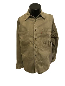 Levi's Mens Khaki Shirt Size Med Red Tab Authentic Jeans Wear Casual WPL423 - Picture 1 of 13