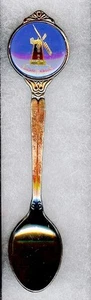 #131) SILVER PLATED TEA SPOON NORFOLK COUNTY EAST ENGLAND COASTAL WINDMILL - Picture 1 of 2