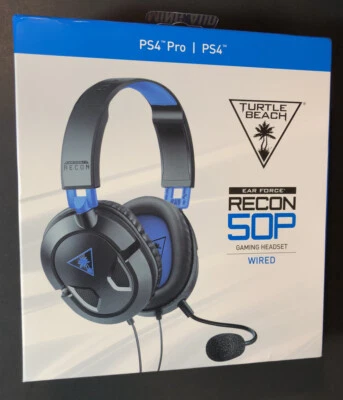 Turtle Beach Ear Force Recon 50P Wired Gaming Headset [ Black / Blue ] NEW - Image 1 of 4