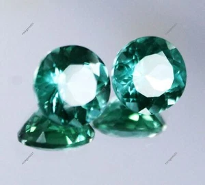 9.25 Ct Natural Montana Sapphire Round Cut CERTIFIED Loose Gemstone Pair 7 MM - Picture 1 of 7