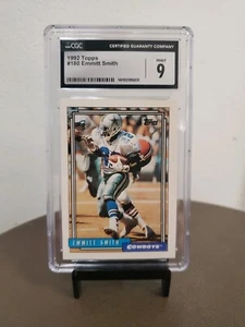 1992 Topps #180 Emmitt Smith (HOF) Dallas Cowboys CGC 9 MINT - Picture 1 of 2