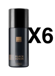 6X Avon Black Suede Deodorant Body Spray - 150ml X6 Original 🎁New Look - Picture 1 of 4