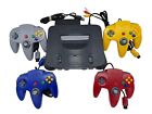 EXCELLENT - N64 Nintendo  64 Console + UP TO 4 NEW  CONTROLLERS + Cords +  CLEANED!