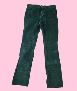 Old Navy Kids Large Slim Fit Green Corduroy Pants Sz 14 Adjustable Waist - Picture 1 of 11