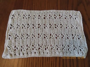 Hand Crocheted square 9" wide X 6" high Doily - Picture 1 of 4