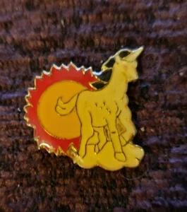 Vintage Enamel Unicorn Whiten with Sun Background Hat Pin Size 3/4" T x 3/4" W - Picture 1 of 1
