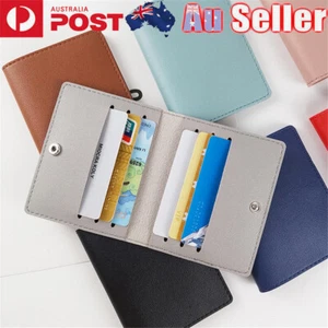Women Slim ID Credit Card Holder PU Leather Business Pocket Case Purse Wallet - Picture 1 of 20