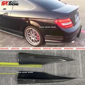 Carbon Fiber Rear Bumper Spoiler Splitters Fit BENZ W204 C350 C300 C63 2008-2011 - Picture 1 of 23