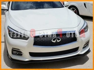 S Style Carbon Fiber Front Bumper Lip For 14-16 Infiniti Q50 w/ Sport Package - Picture 1 of 2