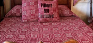 New Primitive Nantucket CRANBERRY RED TWIN COVERLET Bedspread Cover - Picture 1 of 2