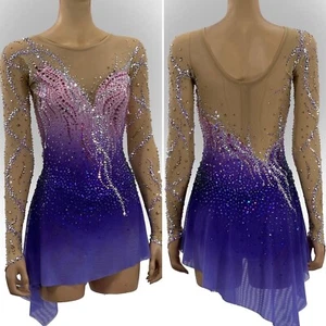 Vestido de patinaje artístico para mujer niña competencia sobre hielo gimnasia rítmica - Imagen 1 de 9