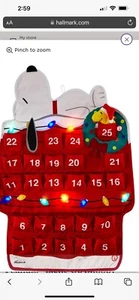 Hallmark LIGHT UP & MUSICAL Snoopy Doghouse Countdown Christmas Calendar PEANUTS - Picture 1 of 1