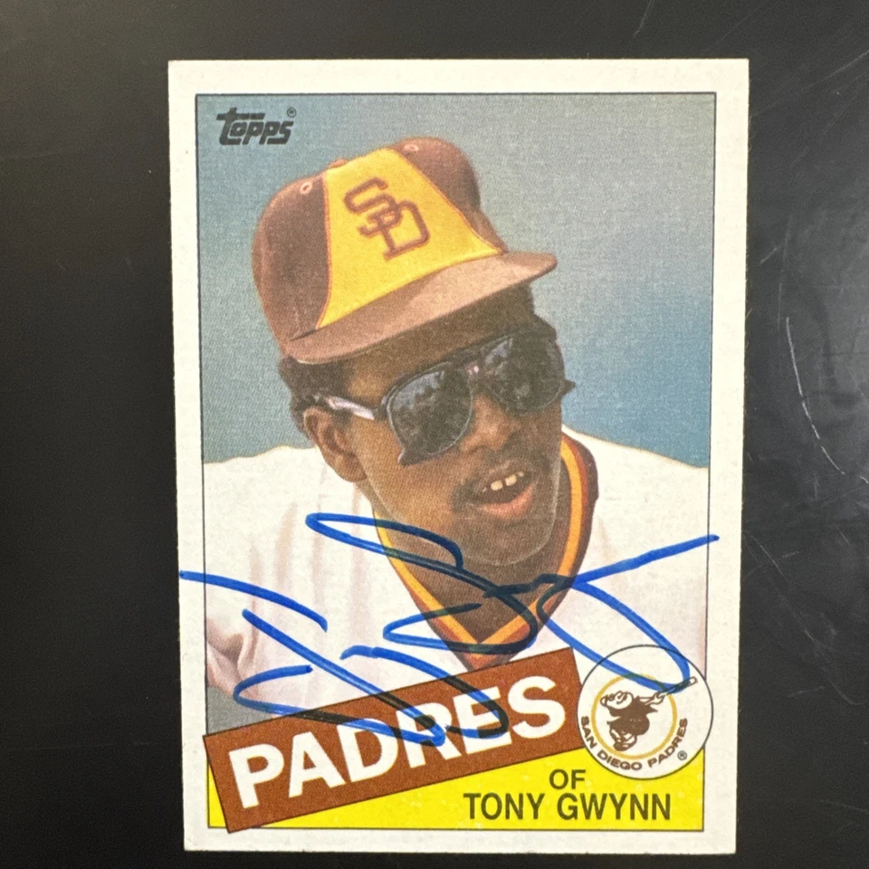 1985 Topps TONY GWYNN AUTOMÁTICO, sem certificado, SPOT NA PARTE DE TRÁS - Imagem 1 de 4