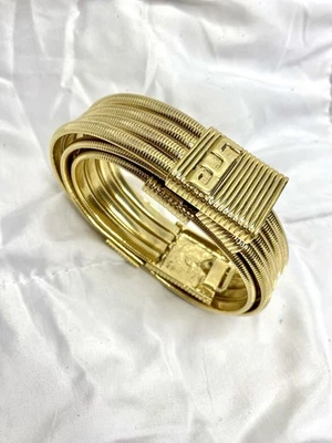 Cinturón de cadena multihilo tono dorado pesado St. John vintage raro logotipo SJ años 80 Foto 1 de 4