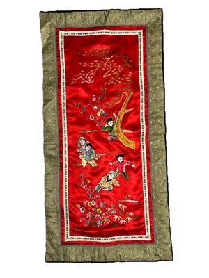 Chinese 100%Hand embroidered Peking Embroidery Art Trees Flower  screen - Image 1 of 4