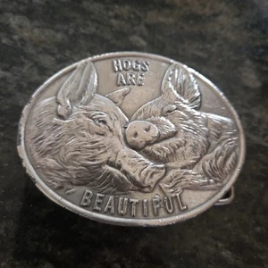 Hogs Are Beautiful Gürtelschnalle NPPC Farmer FFA 4H Vintage 1975 Lewis Chicago .MMR543 - Bild 1 von 7