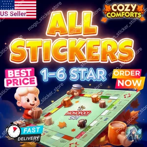 Monopoly go racers/ Cozy comforts Stickers Go 1-6 ⭐ CHEAPEST PRICES 🔥Fast ⚡24/7 - Picture 1 of 2