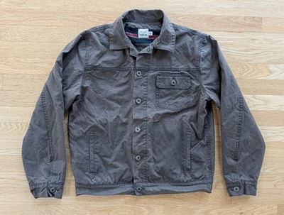 Flint And Tinder Wool Lined Waxed Trucker Jacket Medium Gray Huckberry Small M S - Image 1 of 4