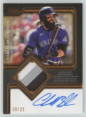 2025 Topps Flagship BRONCE Charlie Blackmon Rookie automático/25 C79 daños en la esquina Foto 1 de 2