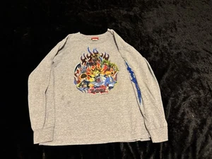 Boys Medium Vintage 1996 Yu-Gi-Oh Blue Eyes White Dragon Longsleeve Anime Tshirt - Picture 1 of 3