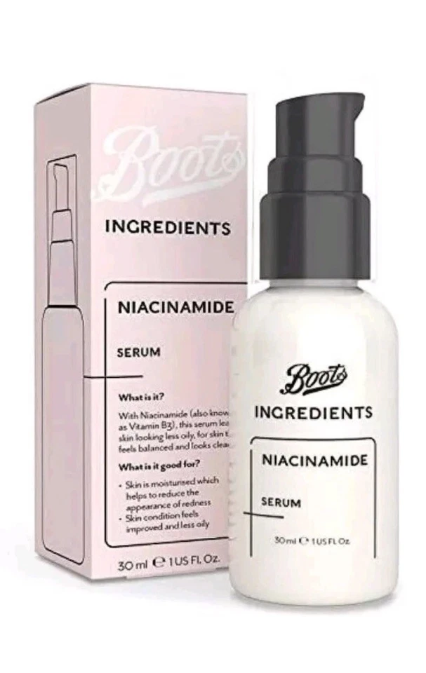 Nuevo en caja Boots Ingredients Suero Niacinamida Antienvejecimiento y Blanqueamiento 1 oz 30 ml Foto 1 de 1