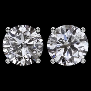 2.05ct VERY GOOD CUT DIAMOND STUD EARRINGS NATURAL ROUND BRILLIANT PAIR 2 CARAT - Picture 1 of 1
