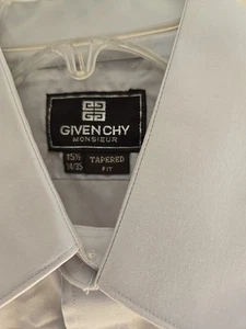 Vtg GIVENCHY MONSIEUR SHIRT 15 1/2 Tapered FIT Gray - Picture 1 of 5