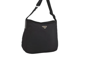 Authentic PRADA Vintage Nylon Leather Shoulder Cross Body Bag Black 2293N - Picture 1 of 10