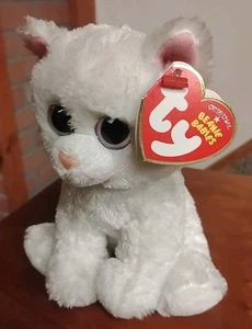 Juguete de peluche Ty Beanie Baby BIANCA The White Cat - Imagen 1 de 3