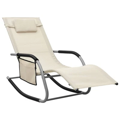 Sun Lounger Textilene Cream and Gray - Image 1 of 4