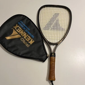 Vtg ProKennex Graphite Blaster Racquetball Black Racket Cowhide Grip + Zip Case - Picture 1 of 7