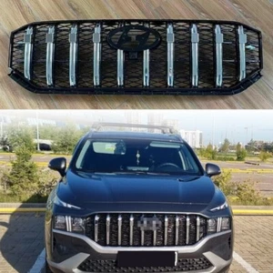Front Bumper Grille Mesh Grill Bar Vent Trim Fits for Hyundai Santa Fe 2021-2023 - Picture 1 of 4