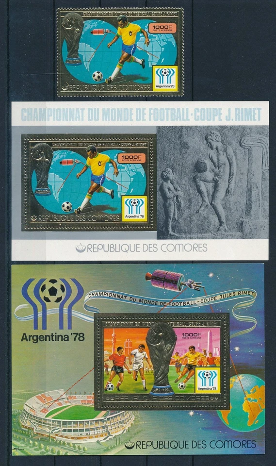 [119807] Comoros 1978 World Cup Football soccer Gold foil with Sheet MNH - Image 1 of 1