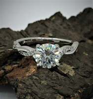 Details about   D/VVS1 0.50 Ct Round Cut White Moissanite Engagement Ring 14K Yellow Gold Plated