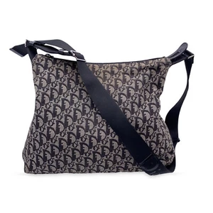 Authentic Christian Dior Black Logogram Oblique Canvas Messenger Bag - Picture 1 of 12