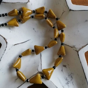 Zukari (formally Kazuri) 'Sonali' 18" Porcelain Bead Necklace in Dijon (Yellow) - Picture 1 of 3