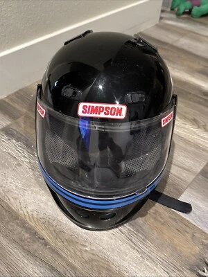 Vintage Simpson BMW  Helmet Full Face Black Used - Image 1 of 4