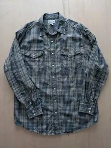 Camisa Carhartt De Colección Para Hombres L Alta Verde Cuadros Franela Perla Algodón a Presión - Imagen 1 de 8